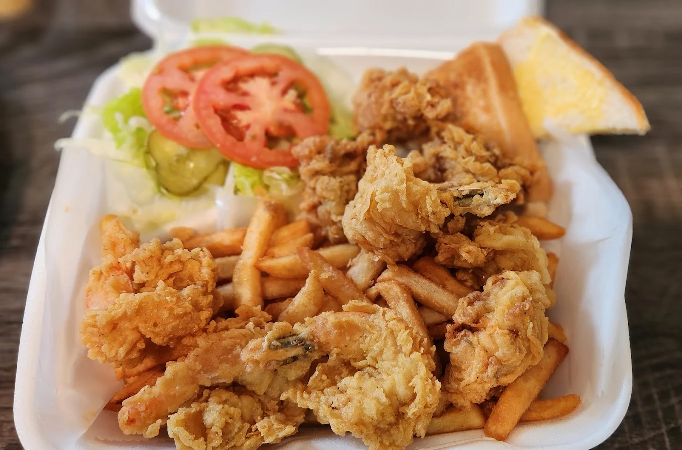 Fried Oysters - Golden fried oysters with fries