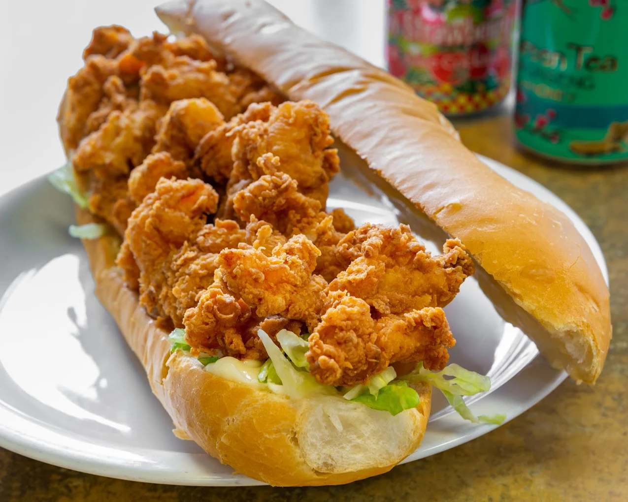 Shrimp Po'Boy - Classic Louisiana Shrimp Po'Boy Sandwich at J's Bayou Seafood