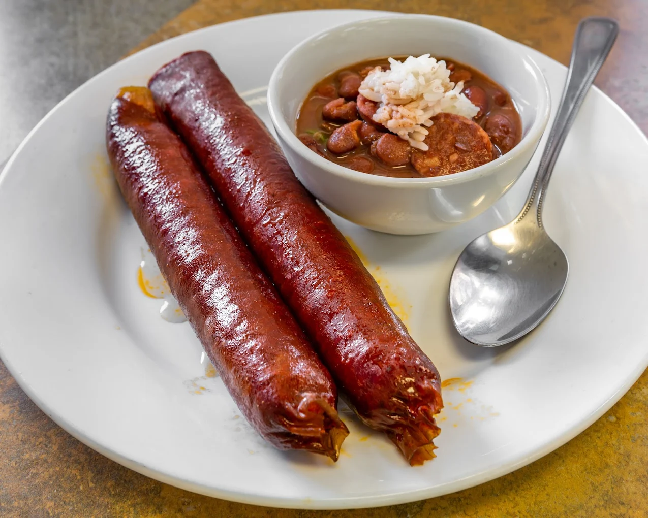 Sausage & Gumbo - Smoked sausage with red beans and gumbo